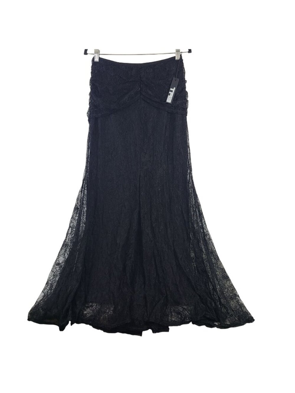NEW TA3 Mermaid Maxi Skirty Black With Rouched Waistband & Removable Lining Sz M